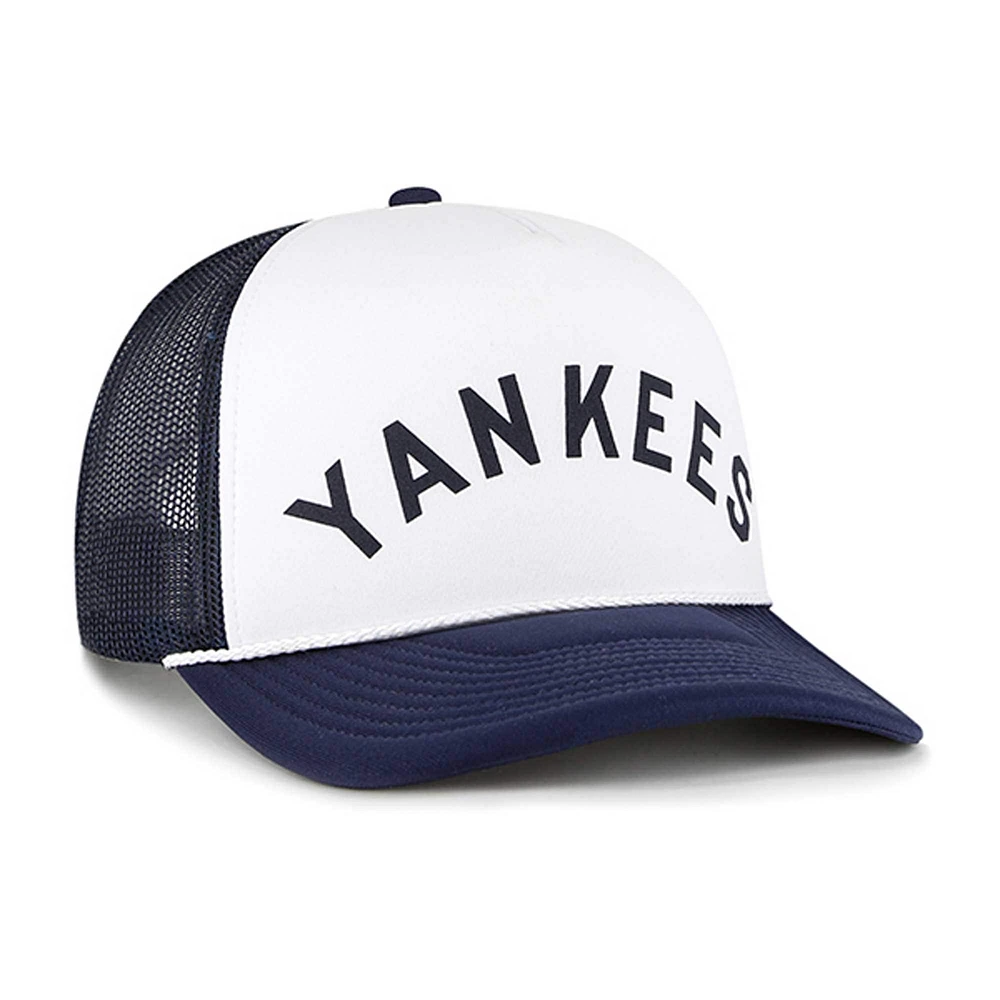 Casquette Snapback '47 New York Yankees en mousse blanche avec inscription sur le devant pour homme