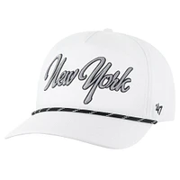 Men's '47 White New York Yankees Overhand Speckle Hitch Rope Adjustable Hat