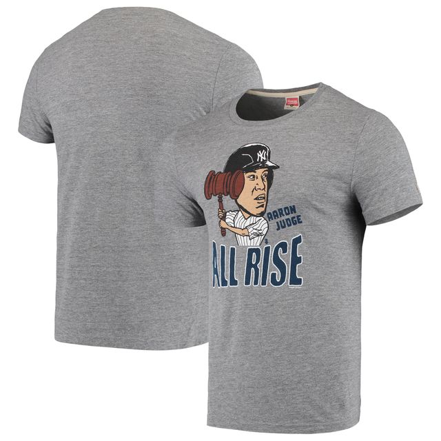 T-shirt à trois mélanges caricature des Yankees de New York Aaron Judge Charcoal pour hommes