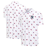 Men's Antigua White New York Yankees  Americana Polo