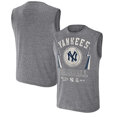 Men's Darius Rucker Collection by Fanatics Charcoal New York Yankees Relaxed-Fit Muscle Tank Top
