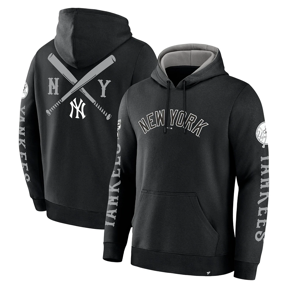 Men's Fanatics Black New York Yankees Big City Legacy Fleece Pullover Hoodie