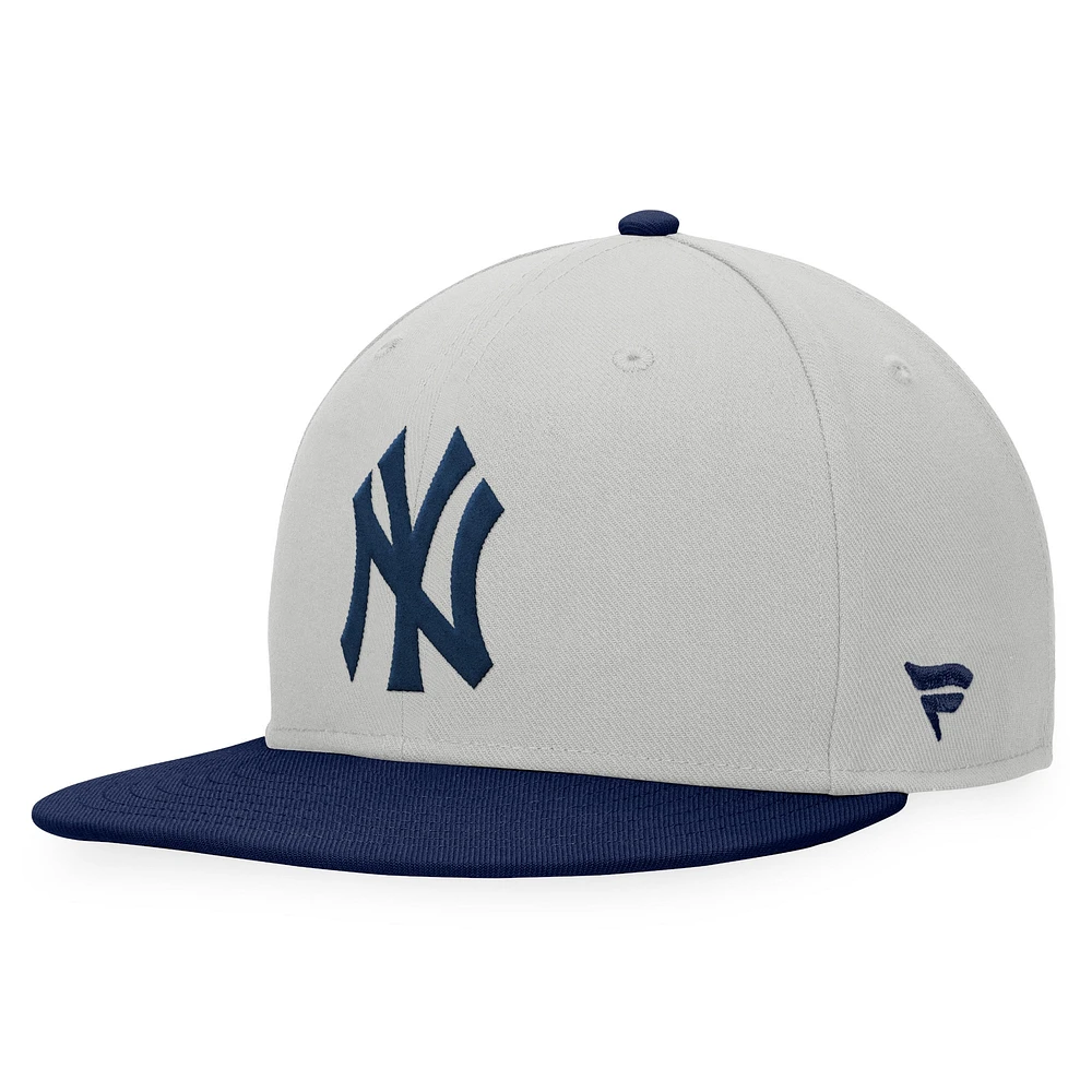 Men's Fanatics Gray/Navy New York Yankees Glory Days Two-Tone Snapback Hat