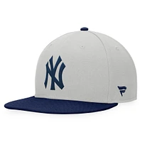Men's Fanatics Gray/Navy New York Yankees Glory Days Two-Tone Snapback Hat