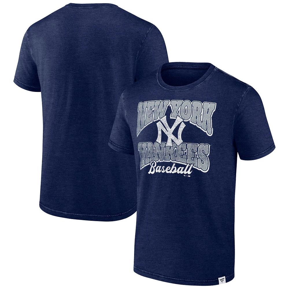 Men's Fanatics  Heather Navy New York Yankees Force Out Washed T-Shirt