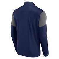 Men's Fanatics Navy New York Yankees Logo Quarter-Zip Top