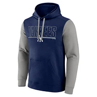Men's Fanatics Navy New York Yankees Outline Fleece Pullover Hoodie