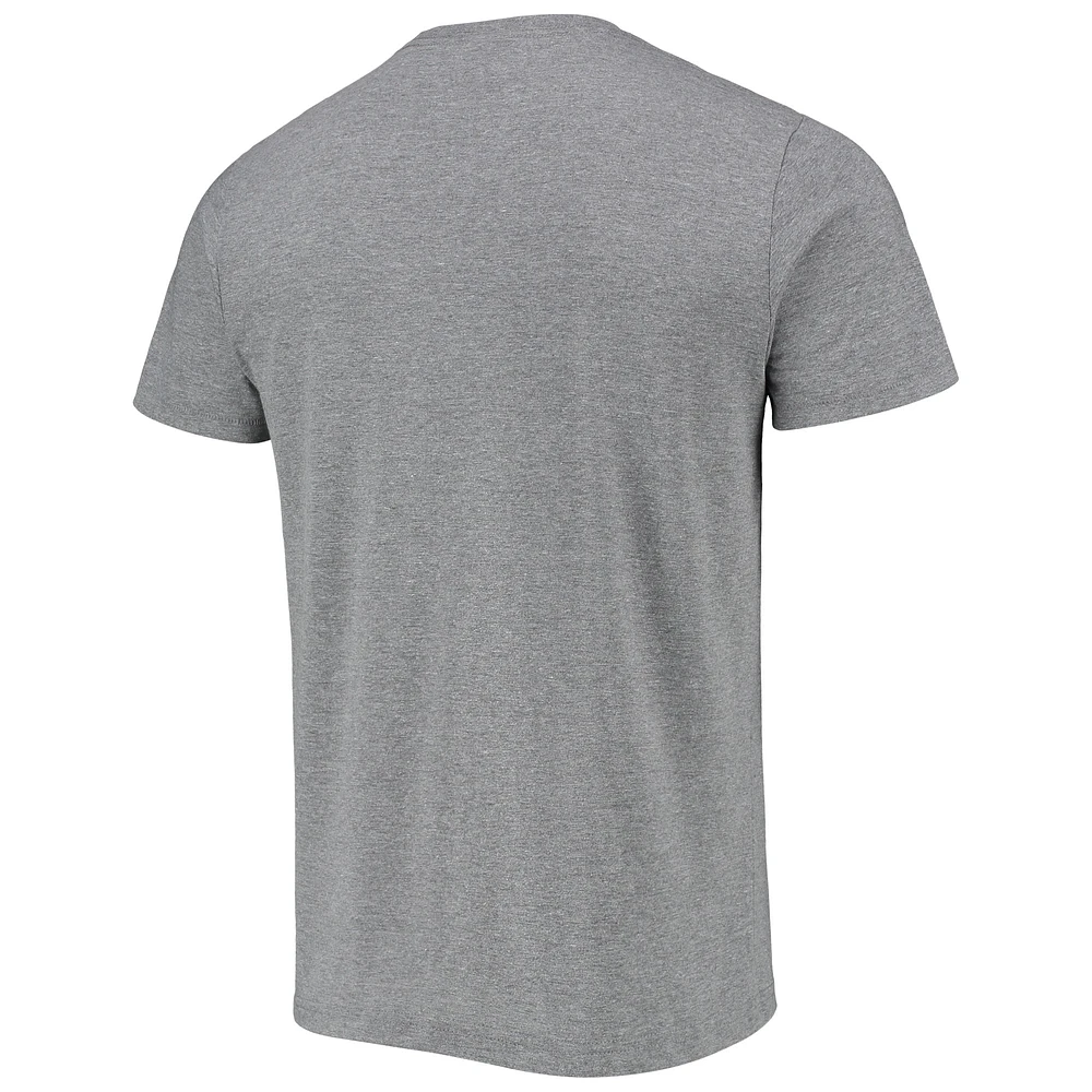 T-shirt à trois mélanges en jersey Tri-Blend Hommage Babe Ruth pour hommes, gris chiné, New York Yankees Remix