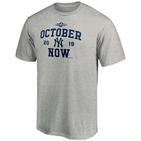 Men's Majestic Heather Gray New York Yankees 2019 Postseason - Dugout Authentic T-Shirt