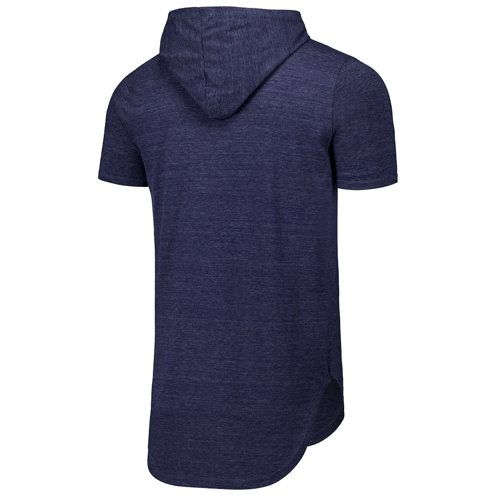Men's Majestic Threads Navy New York Yankees Tri-Blend Hoodie T-Shirt