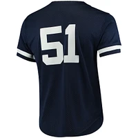 Men's Mitchell & Ness Bernie Williams Navy New York Yankees Cooperstown Collection Mesh Batting Practice Button-Up Jersey