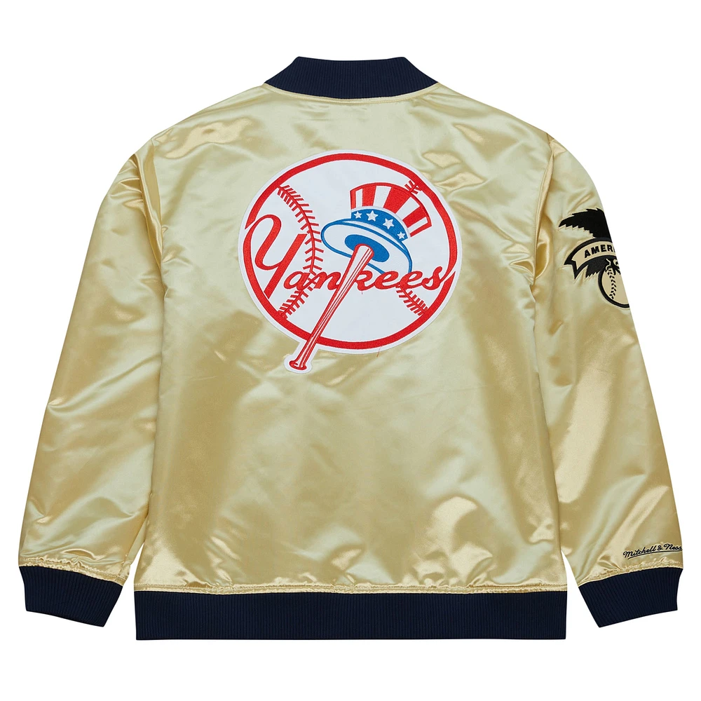 Men's Mitchell & Ness Gold New York Yankees OG 2.0 Lightweight Satin Full-Zip Jacket