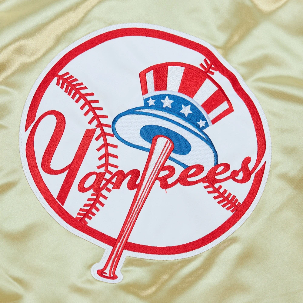 Men's Mitchell & Ness Gold New York Yankees OG 2.0 Lightweight Satin Full-Zip Jacket
