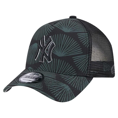Casquette ajustable New Era A-Frame Trucker 9FORTY New York Yankees noire pour homme