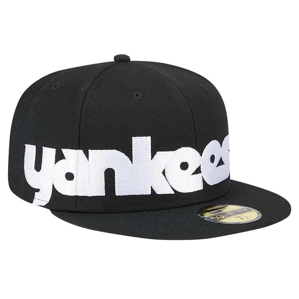Men's New Era Black York Yankees Checkered Undervisor 59FIFTY Fitted Hat