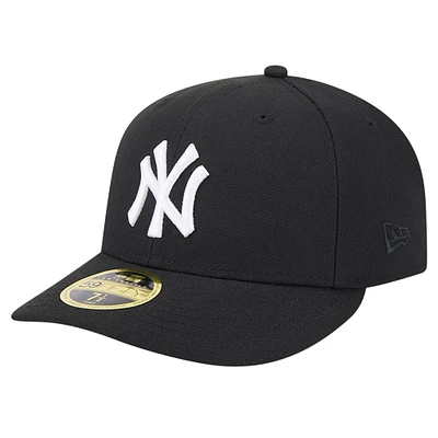 Casquette ajustée 59FIFTY à profil bas des New York Yankees Era pour hommes, noire