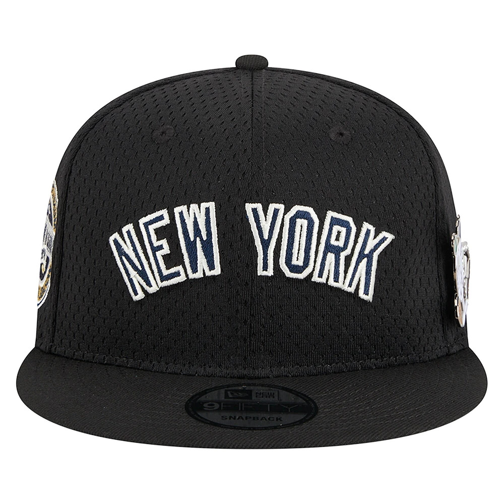 Men's New Era Black New York Yankees Post Up Pin 9FIFTY Snapback Hat