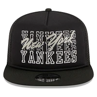 Men's New Era Black New York Yankees  Street Team A-Frame Trucker 9FIFTY Snapback Hat