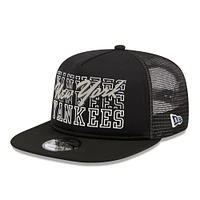 Men's New Era Black New York Yankees  Street Team A-Frame Trucker 9FIFTY Snapback Hat