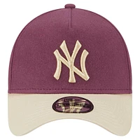 Men's New Era Burgundy New York Yankees Injection Moleskin Crown Adjustable Hat