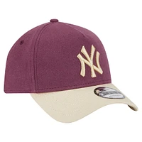 Men's New Era Burgundy New York Yankees Injection Moleskin Crown Adjustable Hat