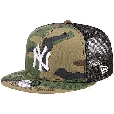 Casquette New Era Camo New York Yankees Woodland Camo Trucker 9FIFTY Snapback pour homme