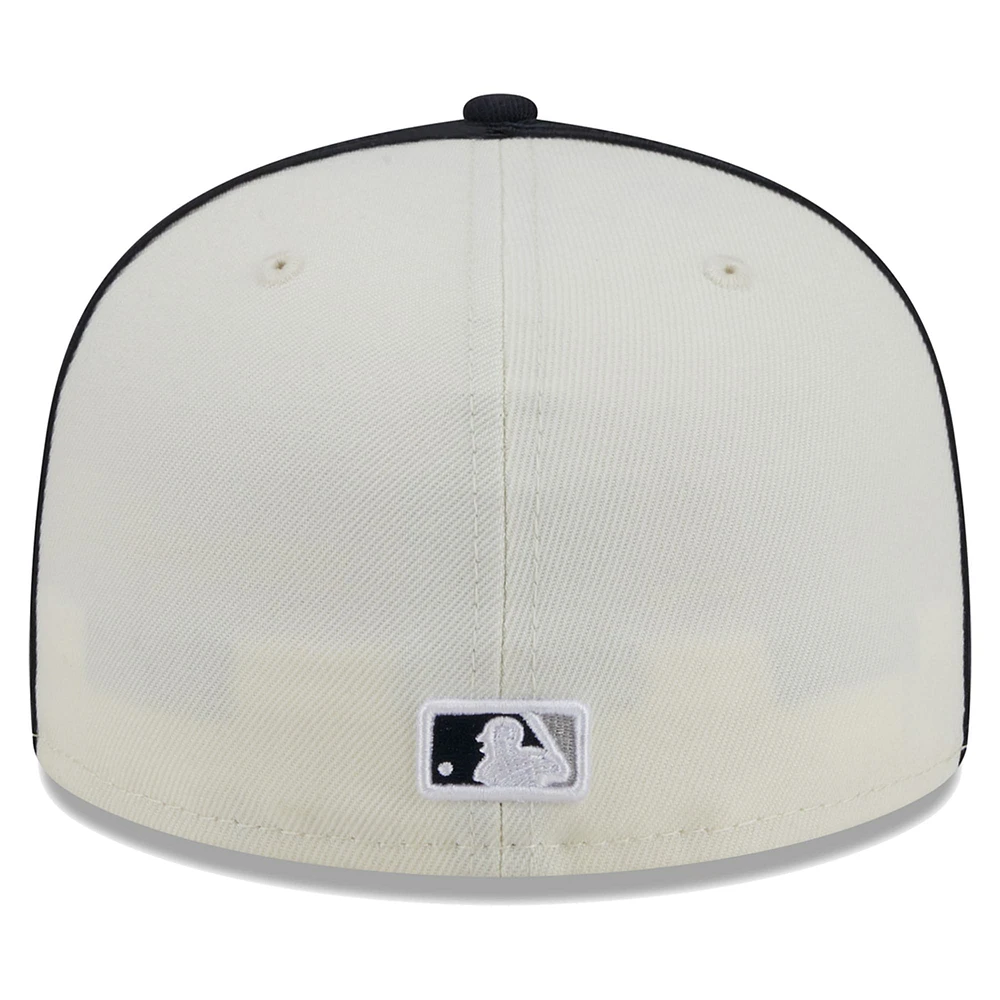 Men's New Era  Cream/Navy York Yankees Chrome Sutash 59FIFTY Fitted Hat