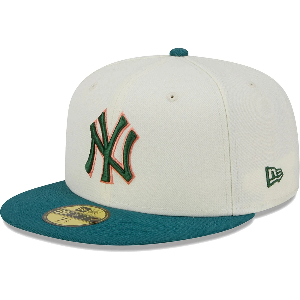 Men's New Era Cream York Yankees Chrome 59FIFTY Fitted Hat