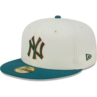 Men's New Era Cream York Yankees Chrome 59FIFTY Fitted Hat