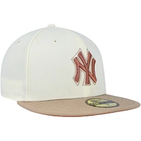Men's New Era Cream York Yankees Chrome Camel Rust Undervisor 59FIFTY Fitted Hat