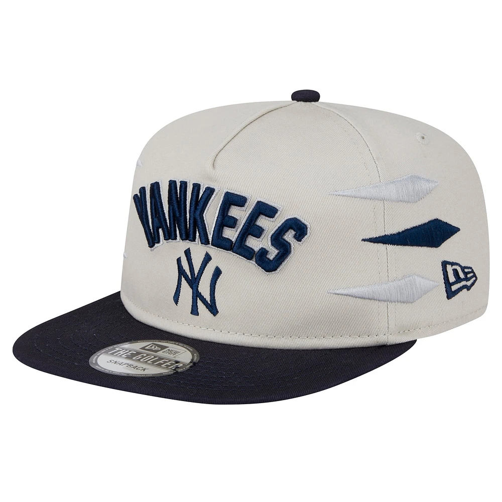 Casquette Snapback Iron Golfer New Era pour homme, couleur crème, New York Yankees