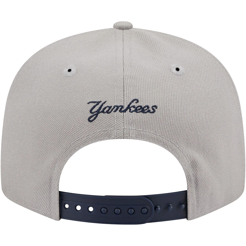 Men's New Era Gray/Navy New York Yankees Chenille Band 9FIFTY Snapback Hat