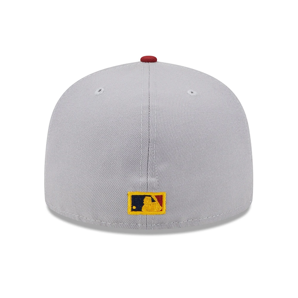 Men's New Era Gray/Red York Yankees World Series Champions Navy Undervisor 59FIFTY Fitted Hat