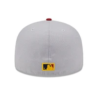 Men's New Era Gray/Red York Yankees World Series Champions Navy Undervisor 59FIFTY Fitted Hat