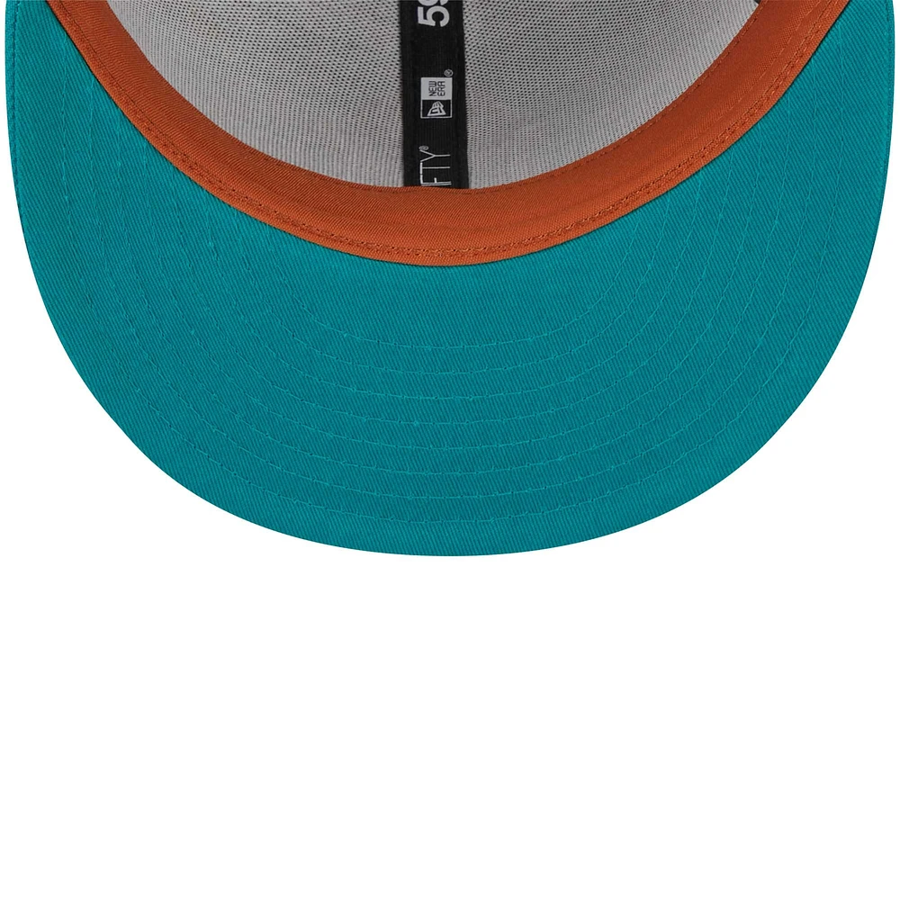 Men's New Era Gray/Teal York Yankees  59FIFTY Fitted Hat