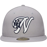 Men's New Era Gray York Yankees  Duo Logo 2.0 59FIFTY Fitted Hat
