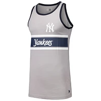 Men's New Era Gray York Yankees Jersey Ringer Tank Top