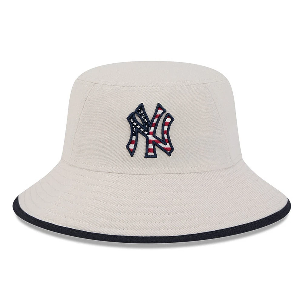 Men's New Era  Khaki New York Yankees 2024 Fourth of July Bucket Hat