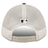 Men's New Era Light Beige/Olive New York Yankees 2025 Armed Forces Day 9FORTY M-Crown A-Frame Adjustable Hat