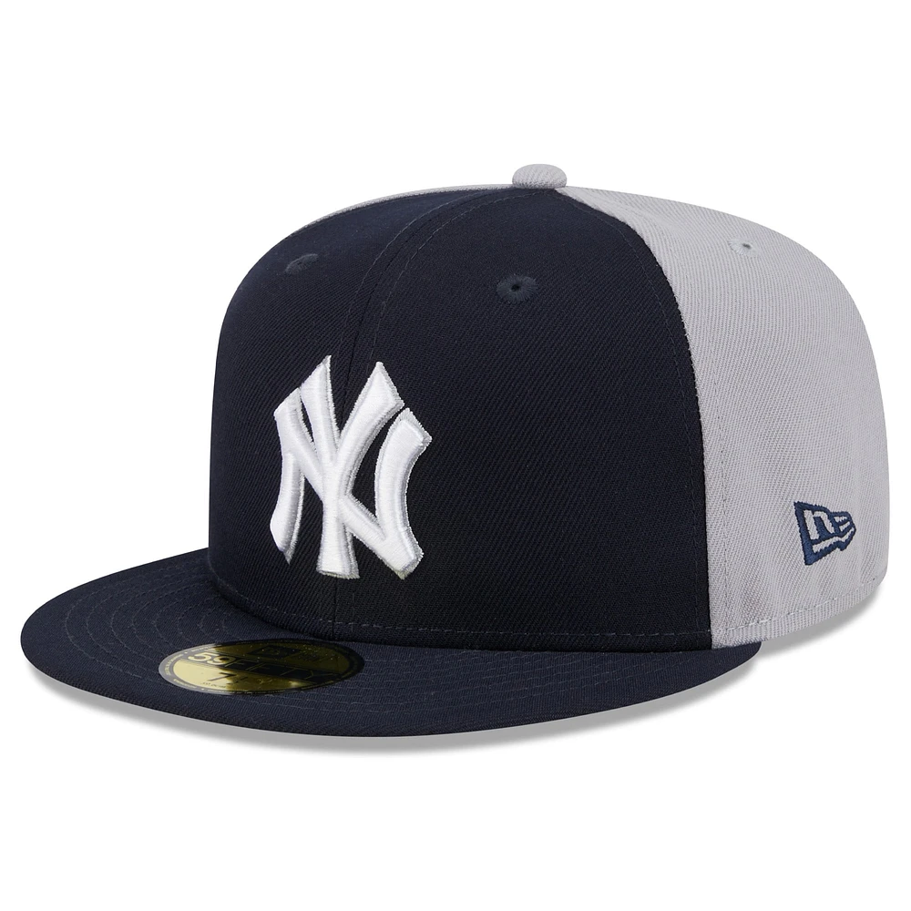 Men's New Era Navy/Gray York Yankees Gameday Sideswipe 59FIFTY Fitted Hat