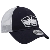 Casquette Snapback 9FORTY Trucker Snapback avec logo New York Yankees New Era pour homme bleu marine/blanc