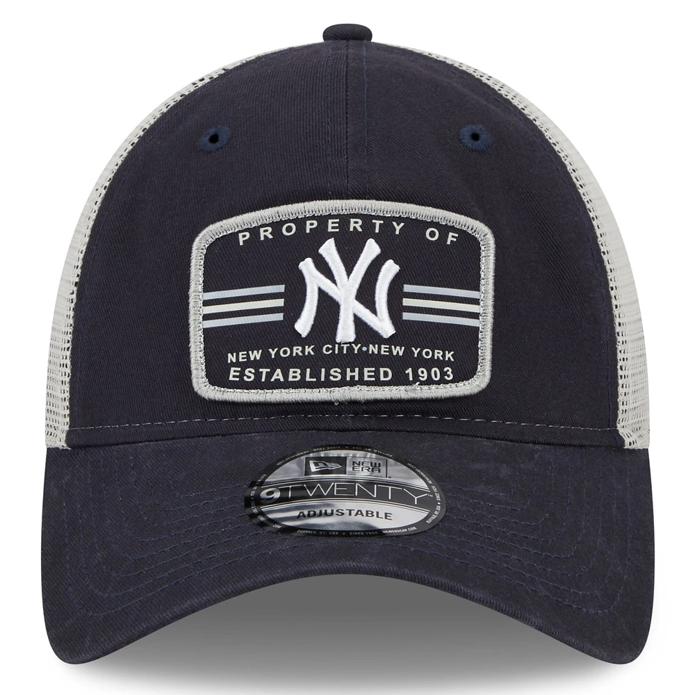 Men's New Era Navy New York Yankees Property Trucker 9TWENTY Snapback Hat