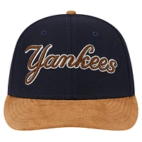 Men's New Era Navy York Yankees Team Suede Visor Low Profile 59FIFTY Fitted Hat