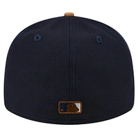 Men's New Era Navy York Yankees Team Suede Visor Low Profile 59FIFTY Fitted Hat