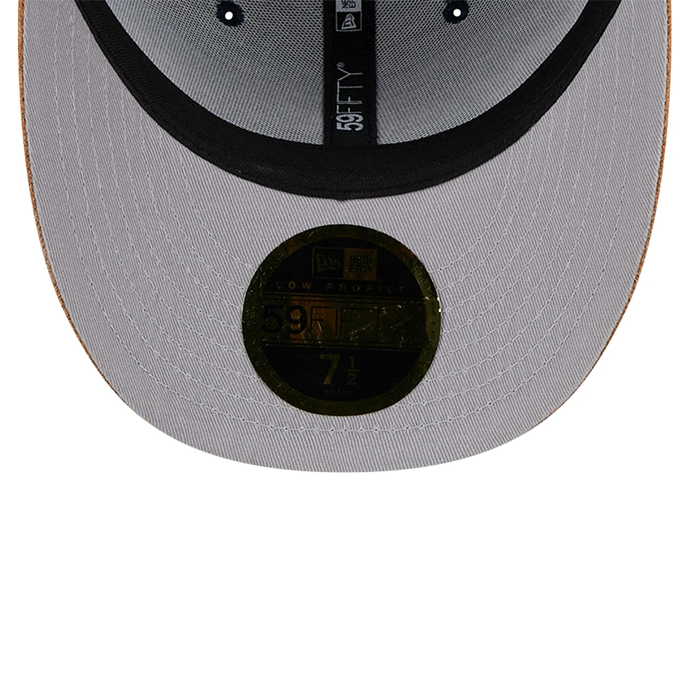 Men's New Era Navy York Yankees Team Suede Visor Low Profile 59FIFTY Fitted Hat