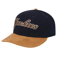 Men's New Era Navy York Yankees Team Suede Visor Low Profile 59FIFTY Fitted Hat