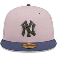 Men's New Era Pink/Blue York Yankees  Olive Undervisor 59FIFTY Fitted Hat