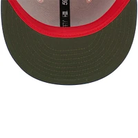 Men's New Era Pink/Blue York Yankees  Olive Undervisor 59FIFTY Fitted Hat