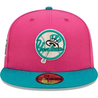 Men's New Era Pink/Green York Yankees Cooperstown Collection Yankee Stadium Passion Forest 59FIFTY Fitted Hat