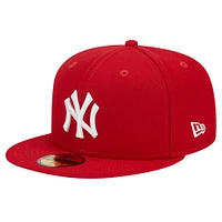 Men's New Era Red York Yankees Logo 59FIFTY Fitted Hat